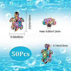 50шт стойка покрытие бусины из сплава цвета радуги FIND-SC0003-67