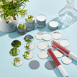 100 шт. плоское круглое акриловое зеркало с пришивными стразами&nbsp;FIND-GO0003-22A