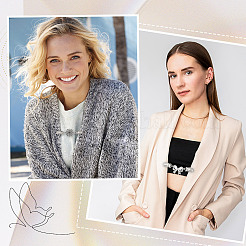 4 шт. набор из 4 винтажных брошей в виде цветка розы и банта для свитера и шали AJEW-GF0007-24