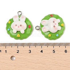 Подвески из непрозрачной смолы в виде кролика на рождественскую тематику&nbsp;RESI-S08-04D