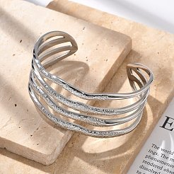 Браслеты-манжеты из нержавеющей стали 304 BJEW-B108-10P