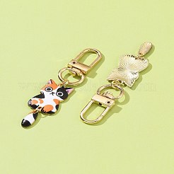 Украшения с подвеской из эмали из сплава кошки&nbsp;HJEW-FZ00010