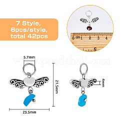 6 комплект подвесок из сплава с натуральной и синтетической каменной крошкой FIND-HY0001-44