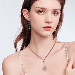 6 шт. 2 стиля латунных звеньевых цепочек макраме мешочек пустой держатель камней для изготовления подвесного ожерелья&nbsp;MAK-SC0001-40