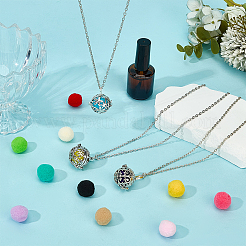 3 шт. 3 стиля сплав полая клетка диффузор подвеска кабель цепь ожерелья&nbsp;NJEW-PH0001-46P