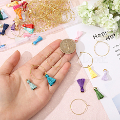 Наборы для самостоятельного изготовления подвесок для бокалов из полиэстера с кисточками&nbsp;DIY-CA0006-93