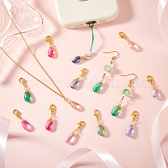 40шт стеклянные подвески украшения&nbsp;HJEW-GA0001-49