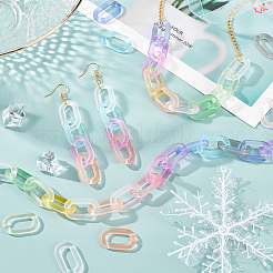 220 шт. 11 цвета прозрачные акриловые соединительные кольца&nbsp;OACR-PH0001-61