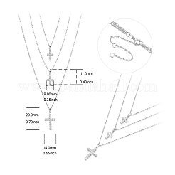 Трехъярусные ожерелья из стерлингового серебра 925 пробы с родиевым покрытием JN743A