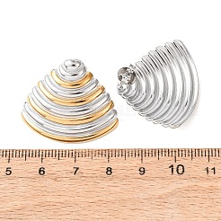 Серьги-гвоздики в форме двухцветной ракушки из нержавеющей стали 304.&nbsp;EJEW-H176-01GP