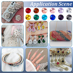 192 шт. 12-х цветные кабошоны из алмазного стекла и стразов&nbsp;GLAA-PH0004-38