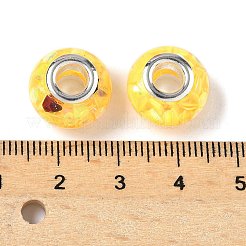 Прозрачные европейские бусины-рондель из смолы&nbsp;RESI-S023-25