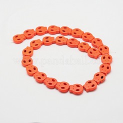 Нити синтетических бирюзовых бус черепа TURQ-I023-15x13mm-06