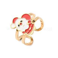 Кольца-манжеты из нержавеющей стали 304 с эмалью для женщин RJEW-Z116-01G-01