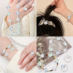 20 шт. 5-х цветные фольгированные стеклянные бусины ручной работы&nbsp;FOIL-YW0001-06