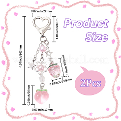 2 шт. подвеска из акрила и смолы в виде персика-клубники&nbsp;HJEW-SP0001-16