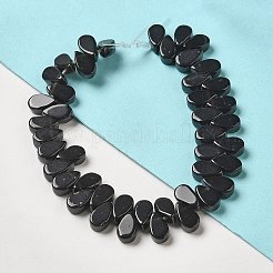Нити из натурального черного обсидиана из красного дерева G-B064-B53