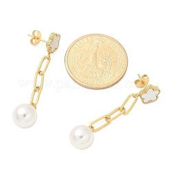 Серьги-гвоздики в форме цветка из нержавеющей стали 304 EJEW-C096-54G