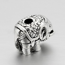 Тибетский стиль сплава слон бусы X-TIBEB-M022-01AS