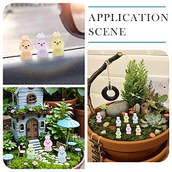 24 шт. 6-цветные светящиеся смоляные украшения в виде кроликов DJEW-TA0001-17