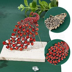 1 шт. броши на лацкан из сплава павлина со стразами для женщин JEWB-FH0002-31A