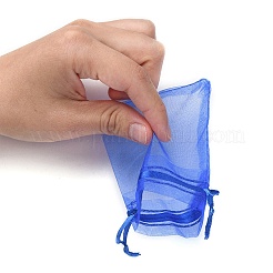 20шт 10 цвета прямоугольные сумки из органзы на шнурке CON-YW0001-31C