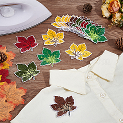 18 шт. двухцветная вышитая нашивка из ткани с изображением кленового листа&nbsp;PATC-PH0001-33