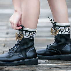 4 шт. латунная цепь и сплав цепи-бабочки для ремней для ботинок&nbsp;HJEW-GO00077