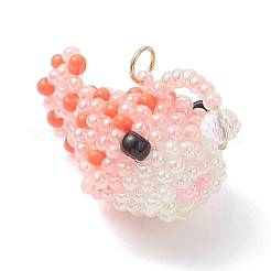 Подвески в виде рыб-фонарей из стеклянных бус&nbsp;PALLOY-MZ01041-03