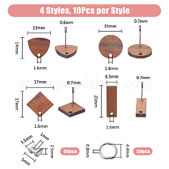 20 пара 4 стилей плоских круглых DIY-DC0002-86
