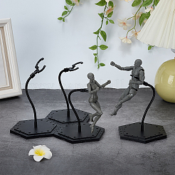 Собранные шестигранные пластиковые стенды для демонстрации фигурок с регулируемым опорным рычагом из сплава&nbsp;ODIS-WH0080-11C