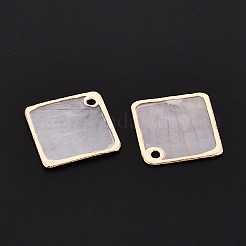 Подвески из натуральной ракушки капиз с гальваническим покрытием SHEL-T012-08-01