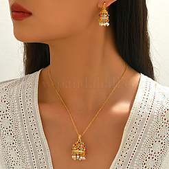 Наборы из латунных и пластиковых сережек-гвоздиков и подвесок для женщин.&nbsp;KW7238