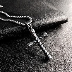 Мужские ожерелья с подвеской-крестом из нержавеющей стали 304 в стиле ретро-рок-панк DN2832