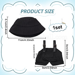 1 шт. брюки на подтяжках из хлопка и искусственной кожи и 1 шт. тканевая панама для аксессуаров для кукол&nbsp;DOLL-WR0001-05B