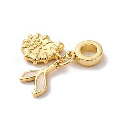 Латунь эмаль европейский болтается бисер KK-Q098-38G-A