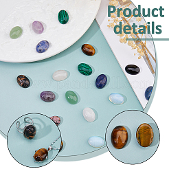 20 шт. 10 стиля кабошонов из натуральных и синтетических смешанных драгоценных камней с плоской задней частью&nbsp;G-FH0002-69