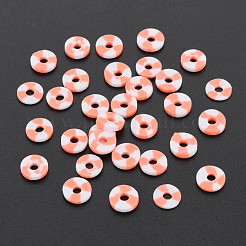 Двухцветные бусины из полимерной глины ручной работы. CLAY-N008-B010C