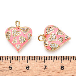 Настоящие позолоченные кулоны из латуни с микропаве&nbsp;KK-E068-VB216-1