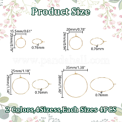 32 шт. 4 размера 2 цвета 316 хирургическая нержавеющая сталь бокалы кольца подвески STAS-LP0001-02