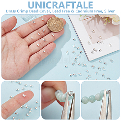 150 шт. латунная крышка для обжимного бисера&nbsp;KK-UN0003-84S