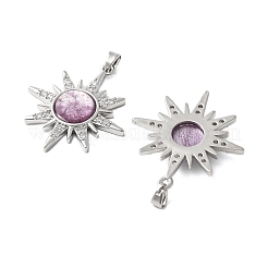 Латунный микропаве кубический цирконий с подвесками из смолы&nbsp;KK-Z103-09P-02