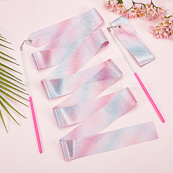 Поликоттоновые танцевальные ленты с палочкой AJEW-WH0347-35