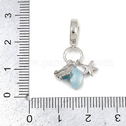 Океан латунные небесно-голубые эмалевые европейские подвески&nbsp;LS-KK-P324-02P