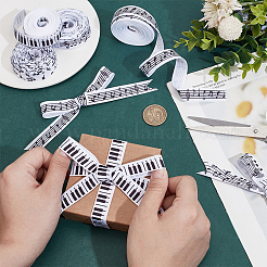 4 рулон 4-х видов полиэстеровых лент с принтом музыкальных нот и клавиш пианино&nbsp;OCOR-PH0004-65