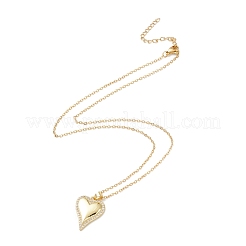 Ожерелье с кулоном в форме сердца из прозрачного кубического циркония NJEW-O125-15G