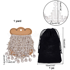 1 ярд стеклянных цепочек для чашек со стразами CHC-NB0001-07