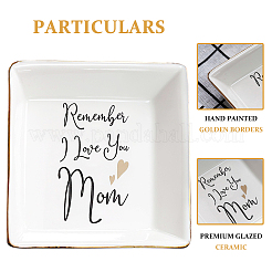 Фарфоровый квадратный держатель для ювелирных изделий AJEW-CN0001-06A