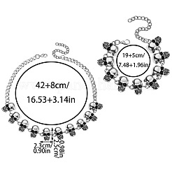 Наборы из ожерелья и браслетов из сплава с черепом FS-WG36AE1-01