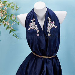 2 шт. 2 стиля цветочные сплавы стразы украшения аксессуары DIY-FG0008-05A